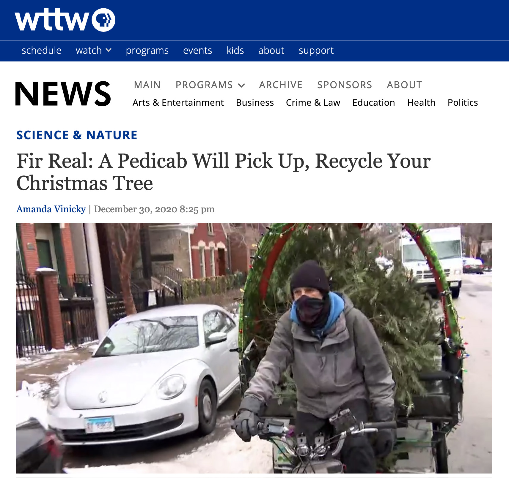 Fir Real: A Pedicab Will Pick Up, Recycle Your Christmas Tree